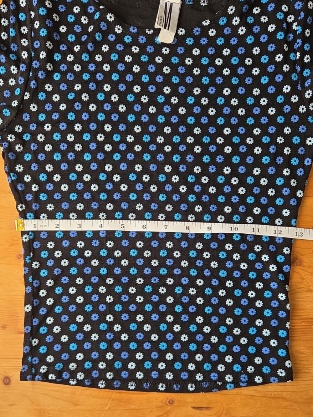 Vintage 90s Y2K Mariposa Tactile Puffy Paint Neon Daisy Textured Crop Baby Tee S - Picture 7 of 8